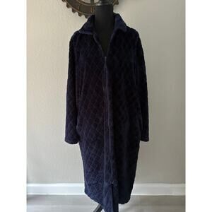 CROFT & BARROW Diamond Quilt House Robe Sz Blue XXL Lounging Lagen Relax Cozy